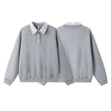Gray Cozy Block Oversized T-Shirt