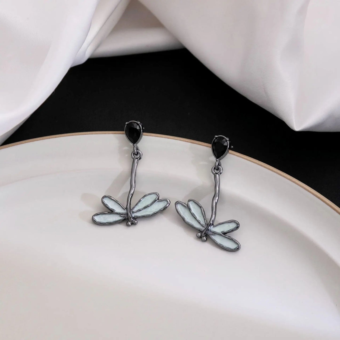 Dragonfly Retro Drip Oil Earrings