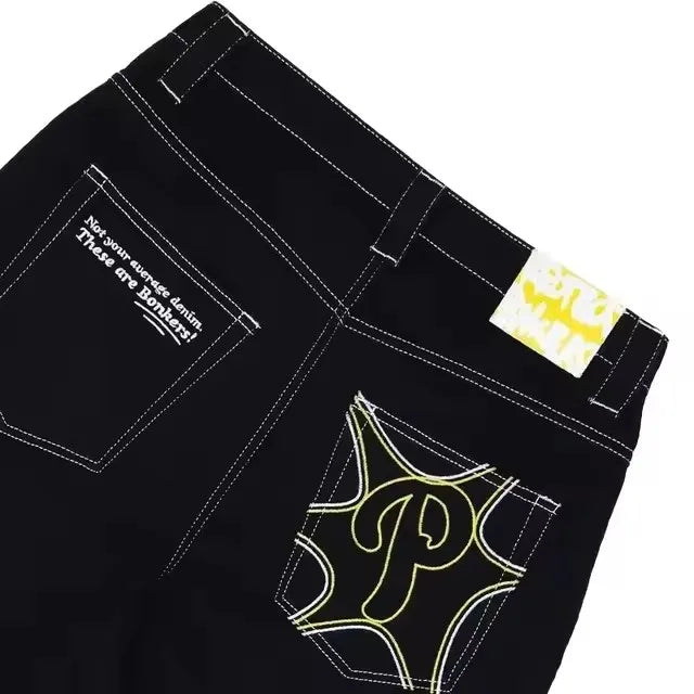 Embroidered Y2K Baggy Jeans