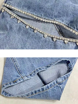 Baddie Embellished Ripped  Denim Jeans