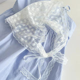 Triangular Lace White Woven Bandana