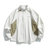 Oversize Splice Loose Casual Long Shirt