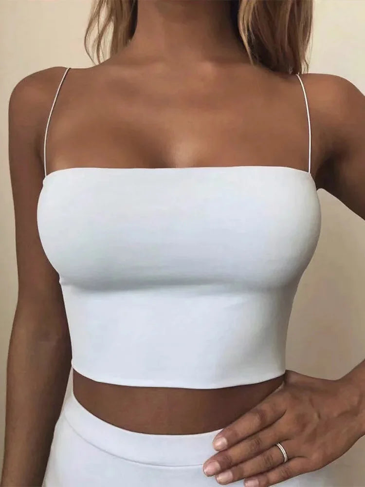 Women's Elastic Cotton Camis Crop Top