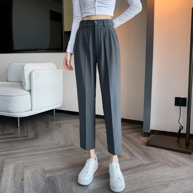 Corporate Girl Straight Leg High Waist Pants