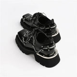 Retro Metal Decor Derby Shoes