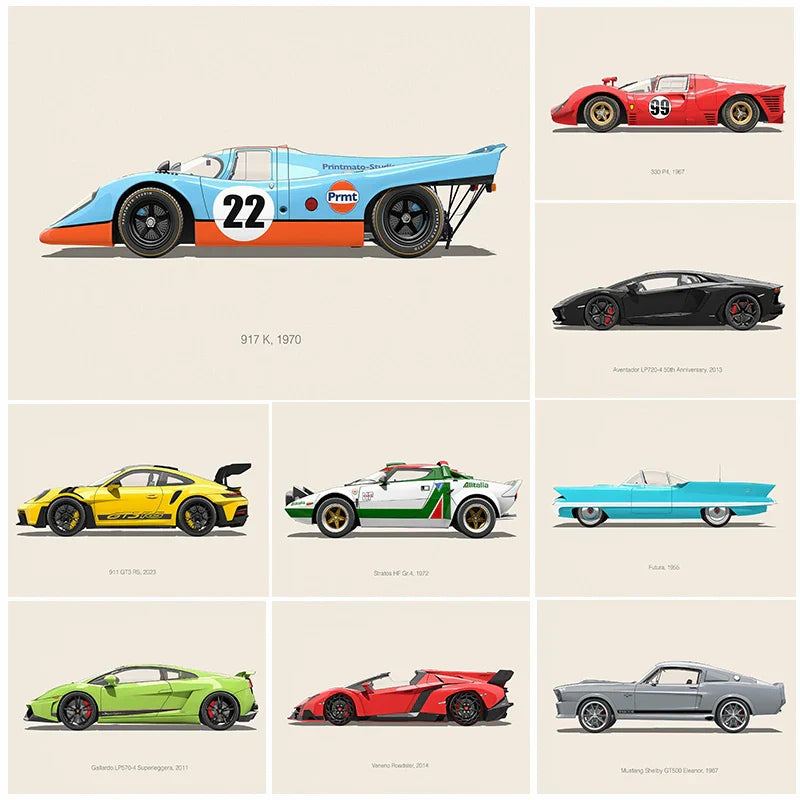 Vintage Sports Car Posters