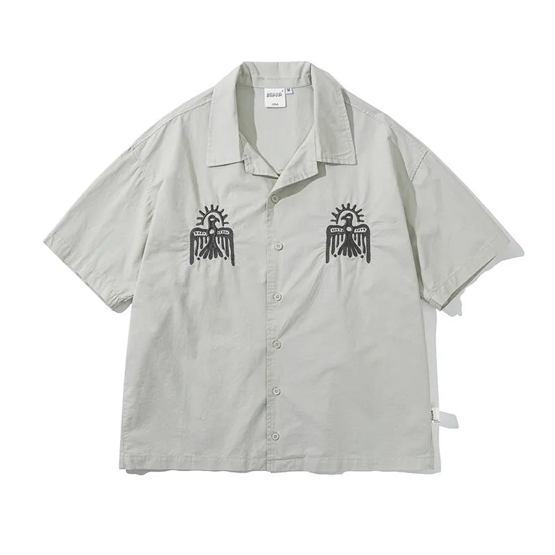 Vintage Cuban Collar Loose Fit Shirt