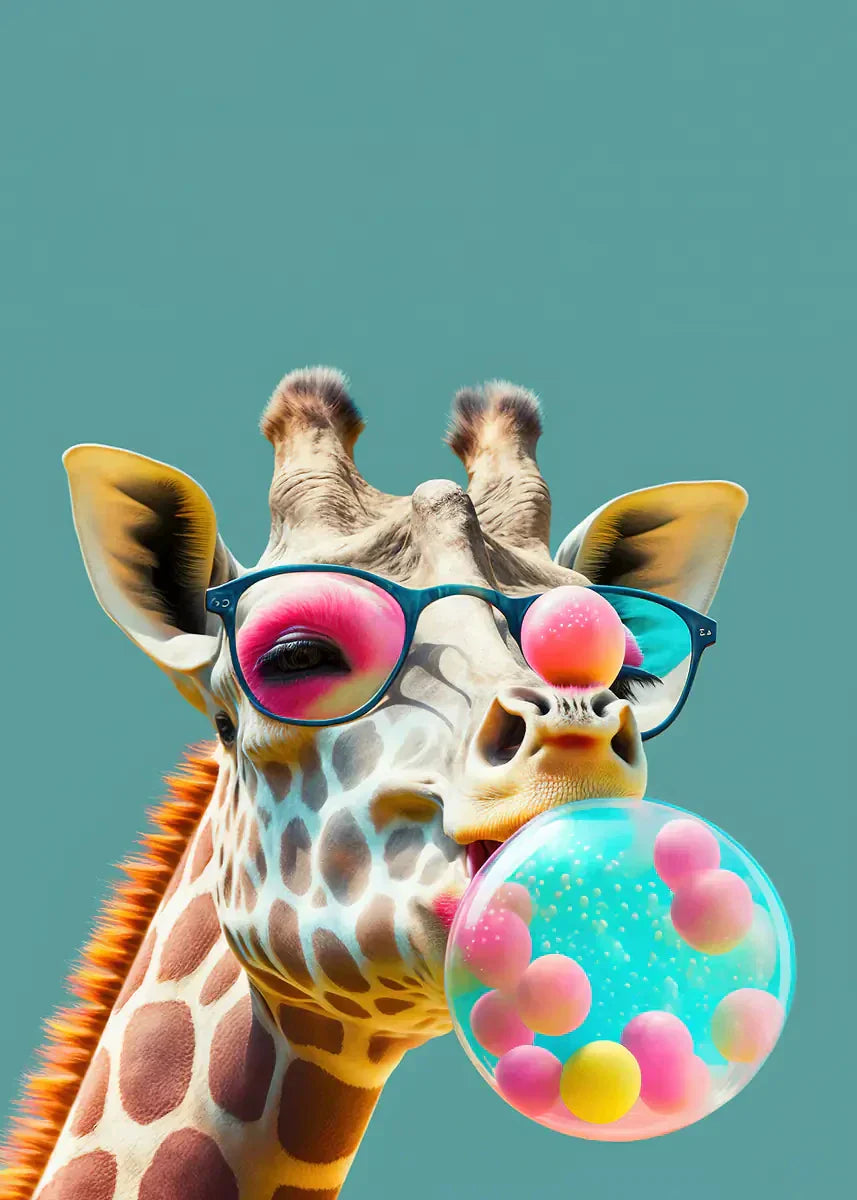 Colorful Funny Animal Blowing Posters