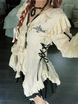 Coquette Aesthetic Irregular Blouse