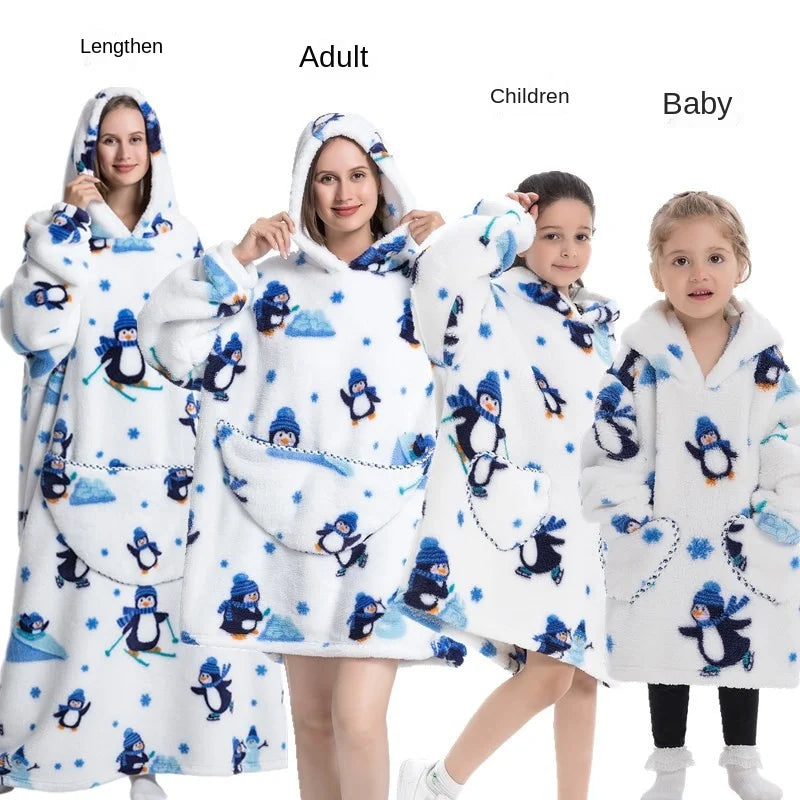 Family Oversize Sherpa Blanket Hoodie