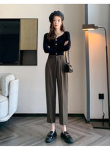 Corporate Girl Straight Leg High Waist Pants