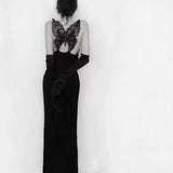 Black Butterfly Gothic Maxi dress