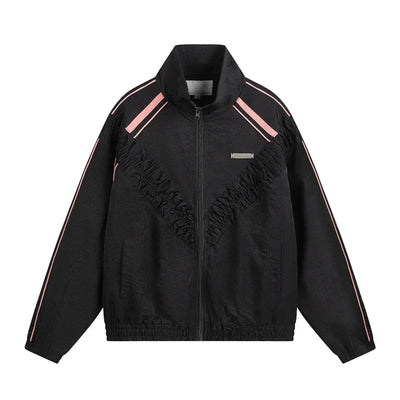 Y2K Women's V Striped Windbreaker Jacket