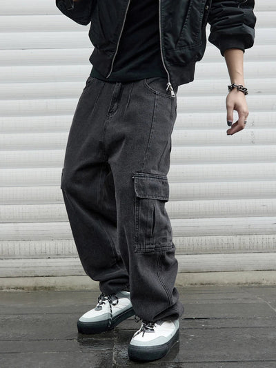 Straight Leg Korean Cargo Jeans