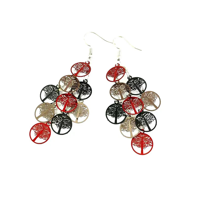 Vintage Hollow Leaves Shiny Earrings