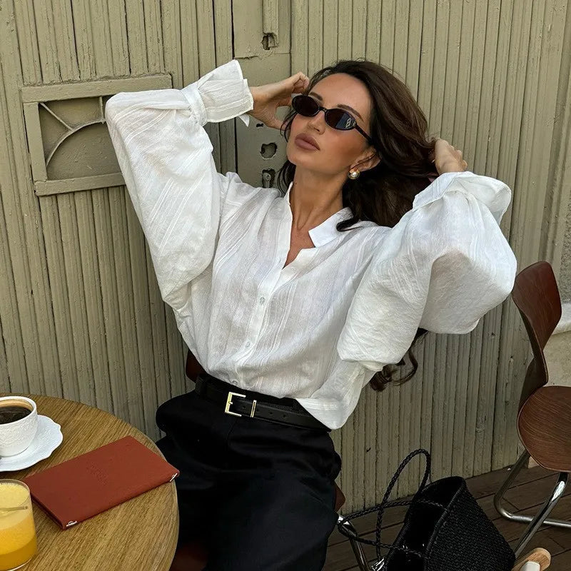 White Old Money Women Shirt