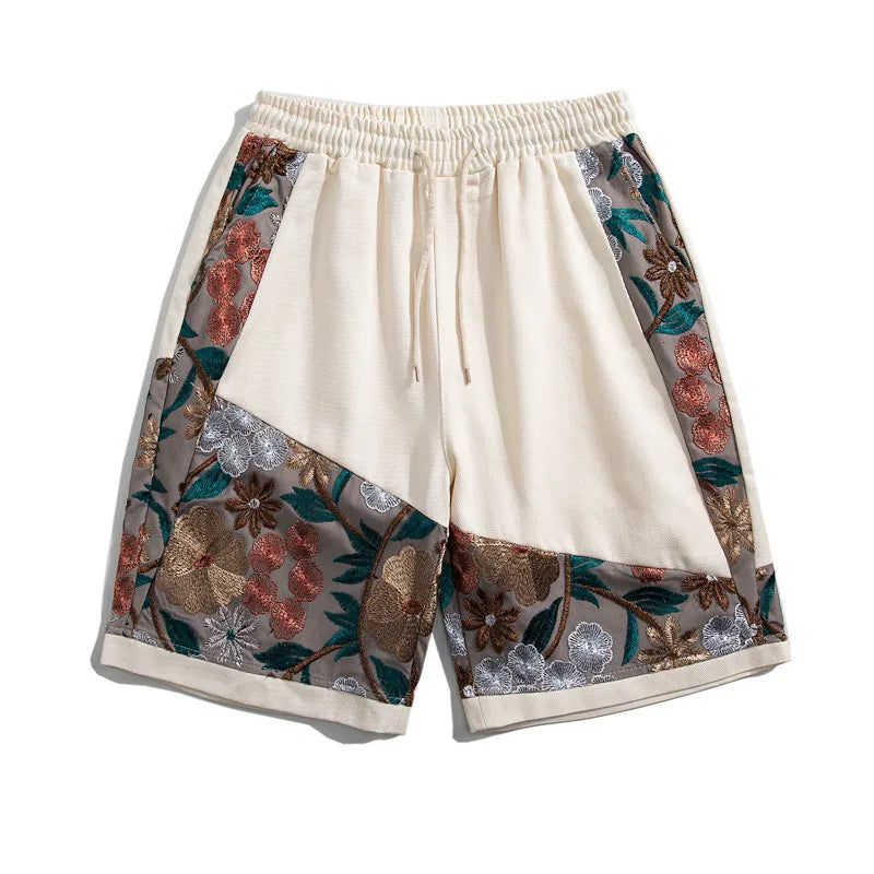 Bestickte lockere Hip-Hop-Shorts mit geradem Schnitt