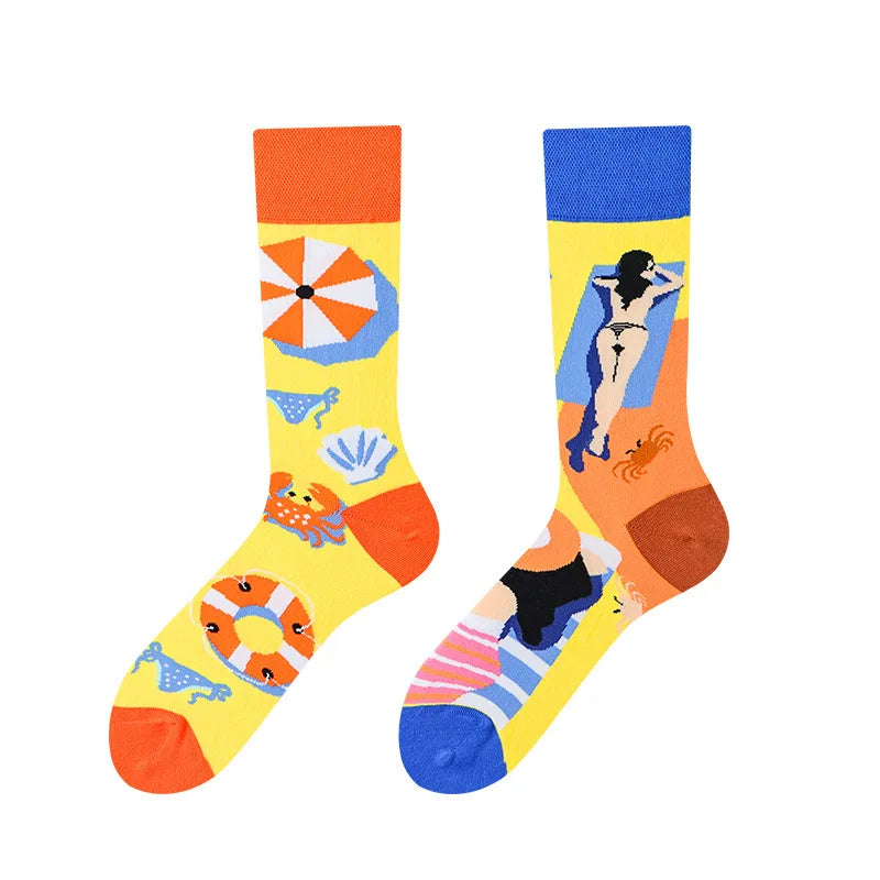Cartoon Irregular Style Colorful Breathable Unisex Socks