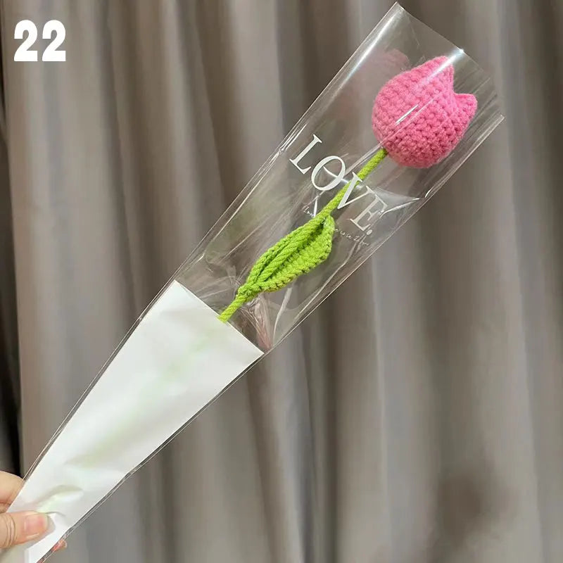 Gestrickter Rosen-Tulpen-Blumenstrauß für Hochzeiten