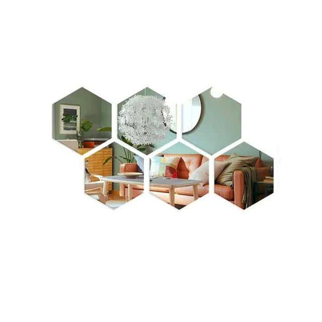 Hexagon 3D Mirror Wall Sticker