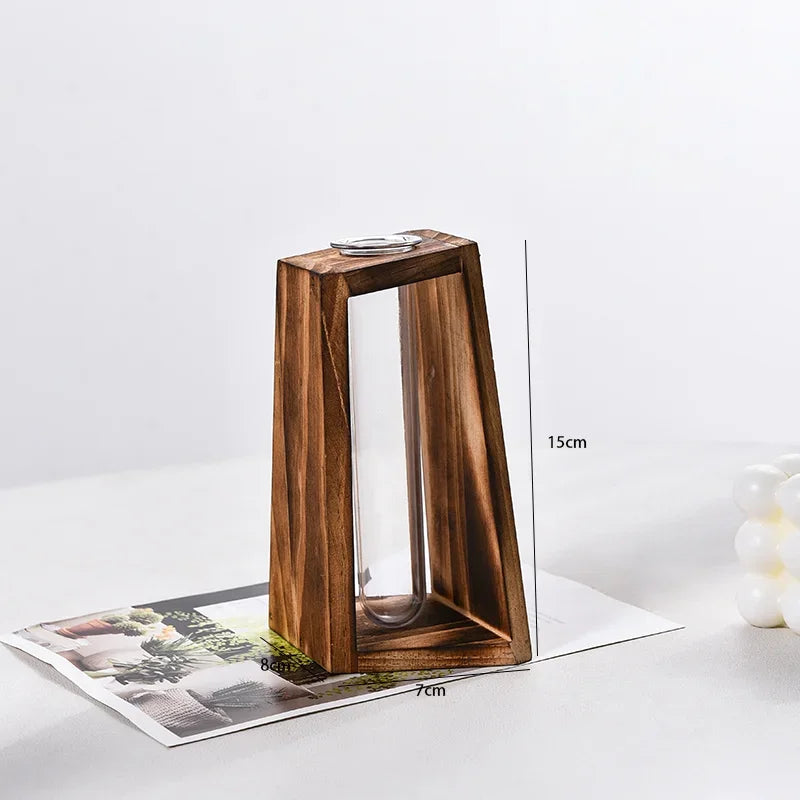 Vintage Wooden Hydroponic Vintage Vase