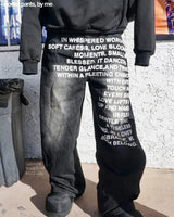 Vintage Metro Quotes Wide-leg Jeans