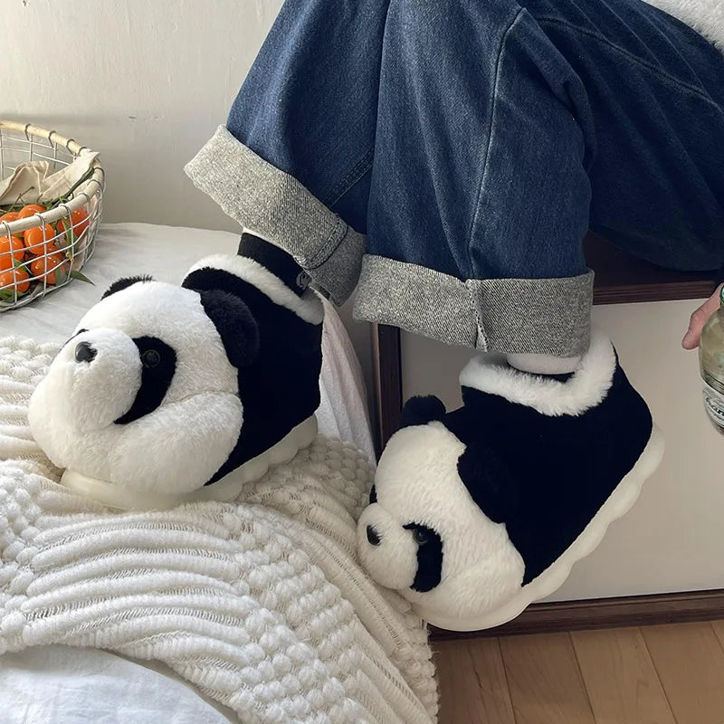 Cute Fluffy Panda Slippers