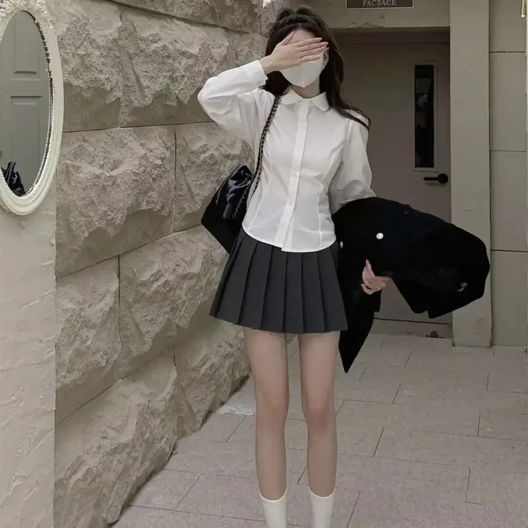 Camisa de manga larga coqueta con vendaje básico