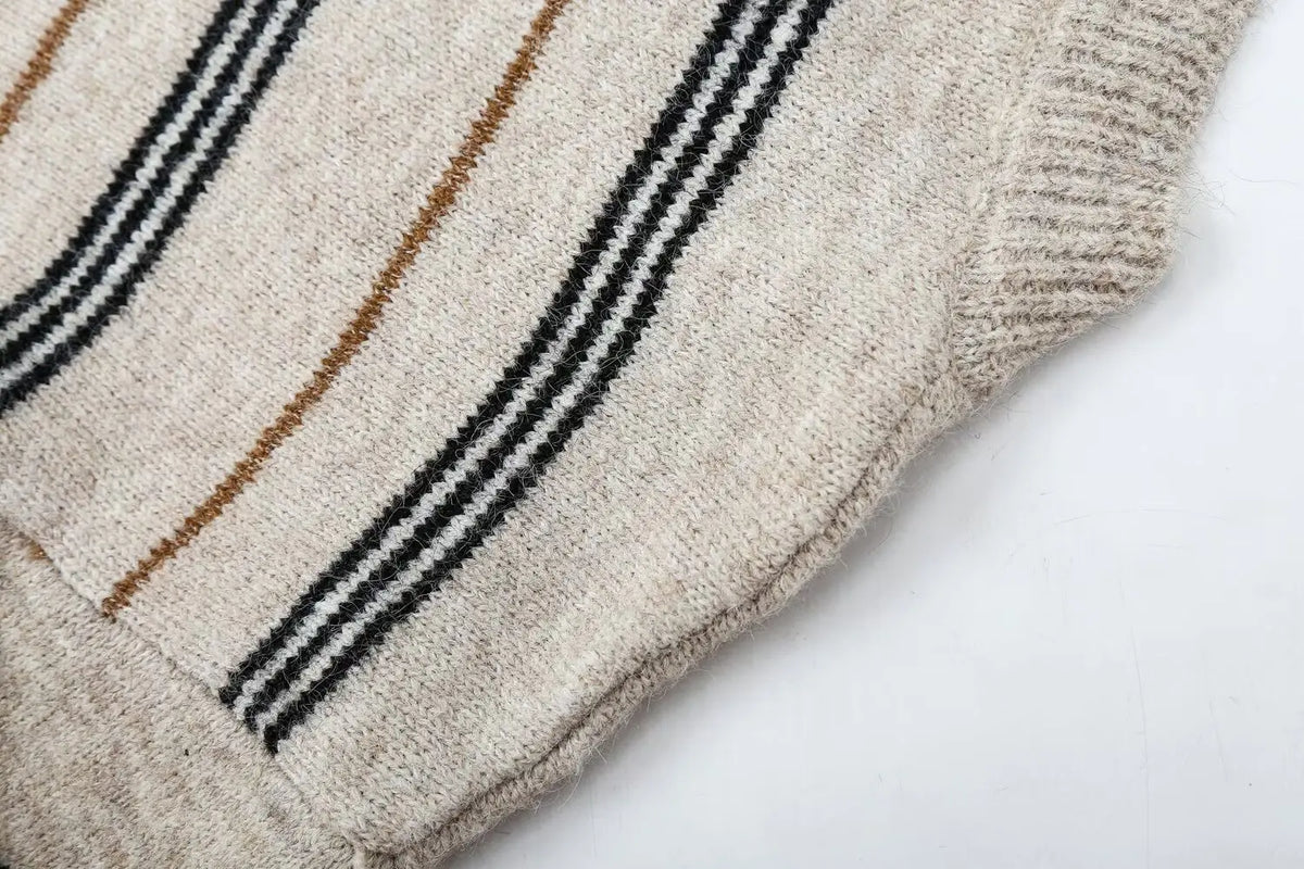 V-neck Stripped Sweater