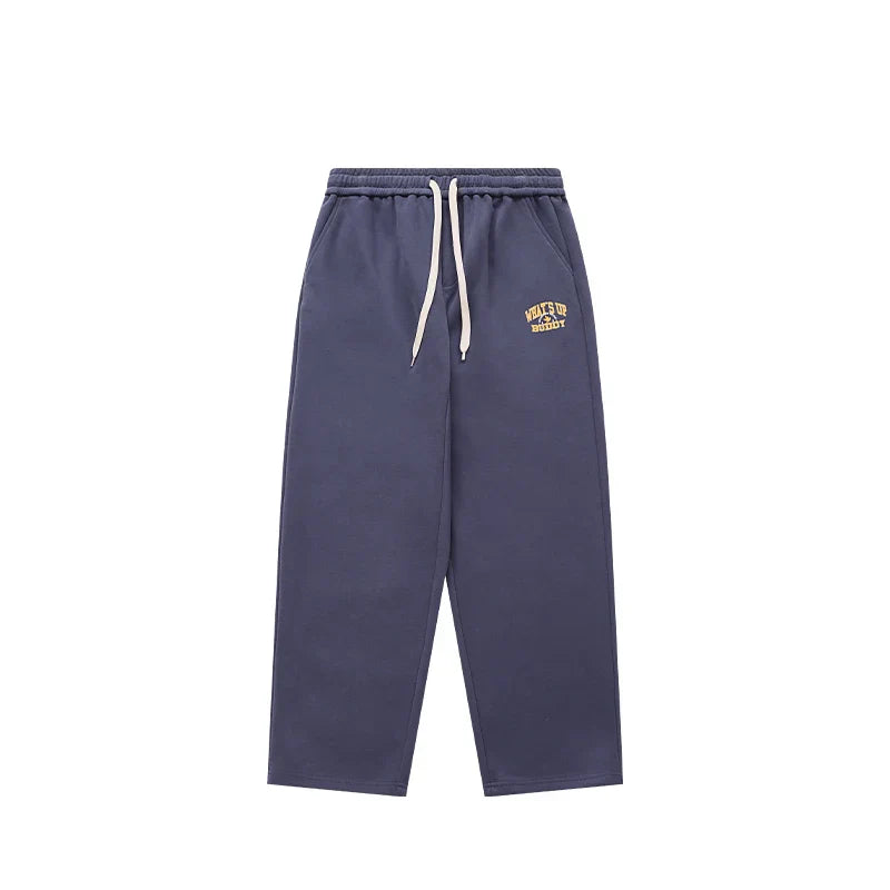 Solid Color Drawstring Straight Leg Pants