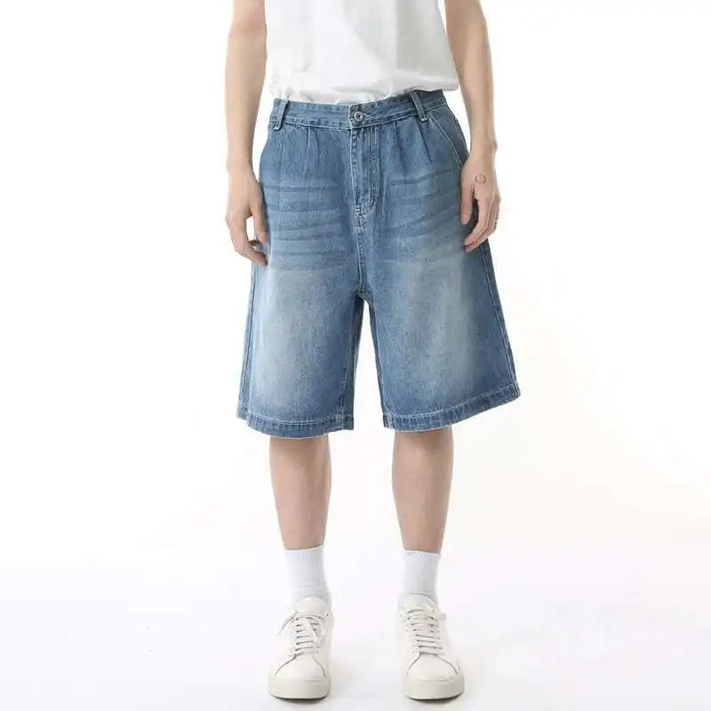 American Style Lapel Denim Short and Shirt