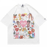 Rainbow Heart Angels Print Oversize T-Shirt