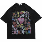Rainbow Heart Angels Print Oversize T-Shirt