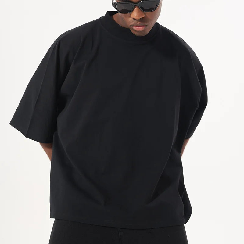 Heavyweight Distressed Oversized Cropped T-Shirt