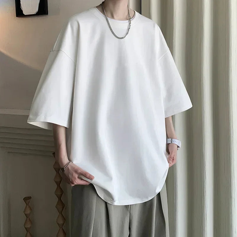 Oversized White Cotton Soft Boy T-Shirt