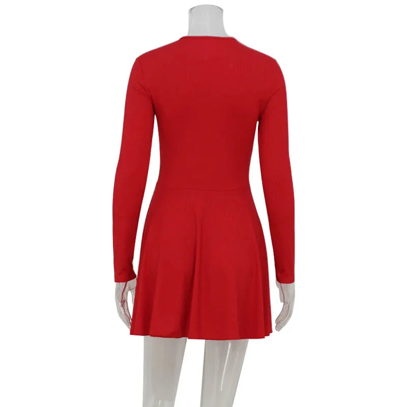 Bodycon A-line Solid Color Mini Dress
