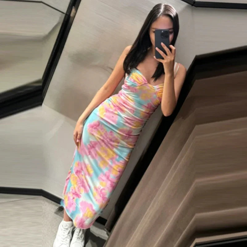 Mesh Floral Party Maxi Dress