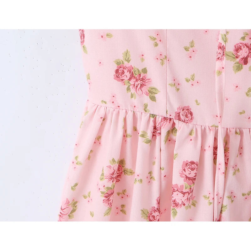 Women's Pink Floral Print Sundress