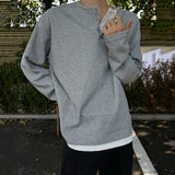 Casual Patchwork Round Collar Long T-Shirt