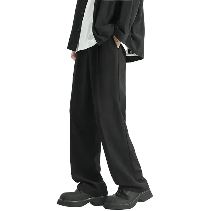 Comfortable Black Loose Korean Pants