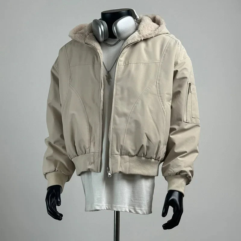 Thick Faux Rabbit Fur Jacket