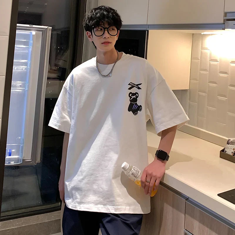 Cartoon Bear Graphic Oversized T-shirt