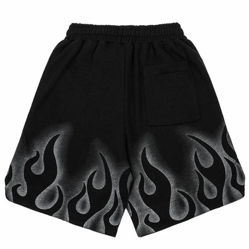 Fire Flame Printed Summer Short