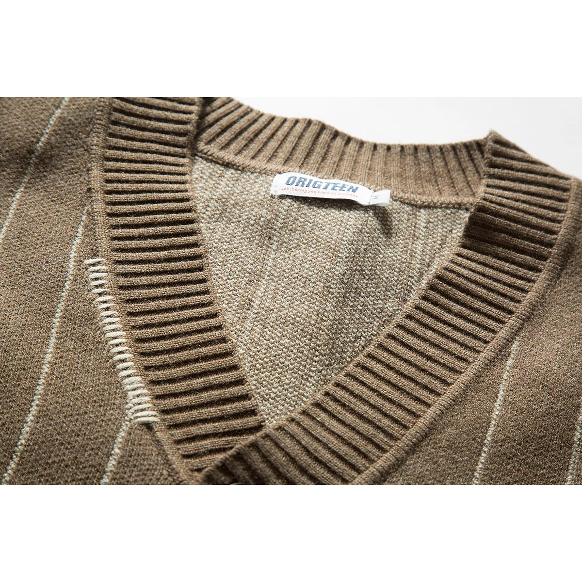 Vintage Loose Knitted Striped Cardigan