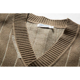 Vintage Loose Knitted Striped Cardigan