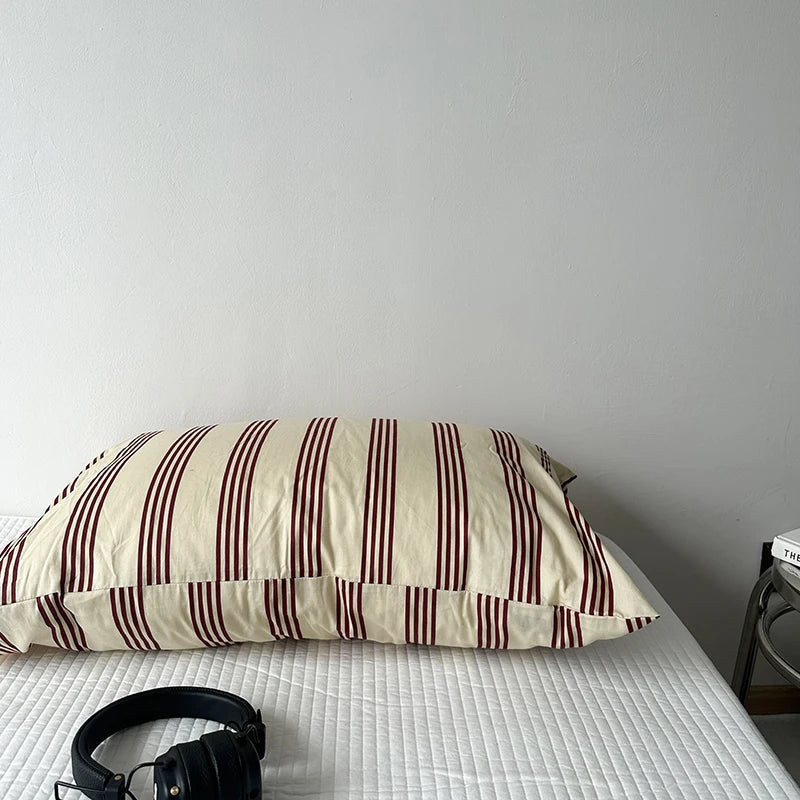 Cotton Colorful Stripe Pillow Case