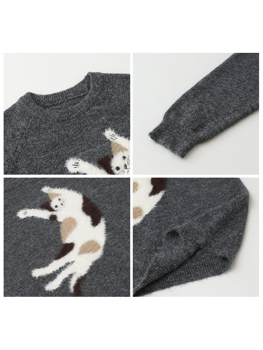 Knit Jumping Cat Sweater