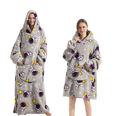 Casual Fleece Hooded Giant Blanket