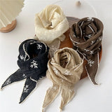Floral Lace Triangular Head Scarf