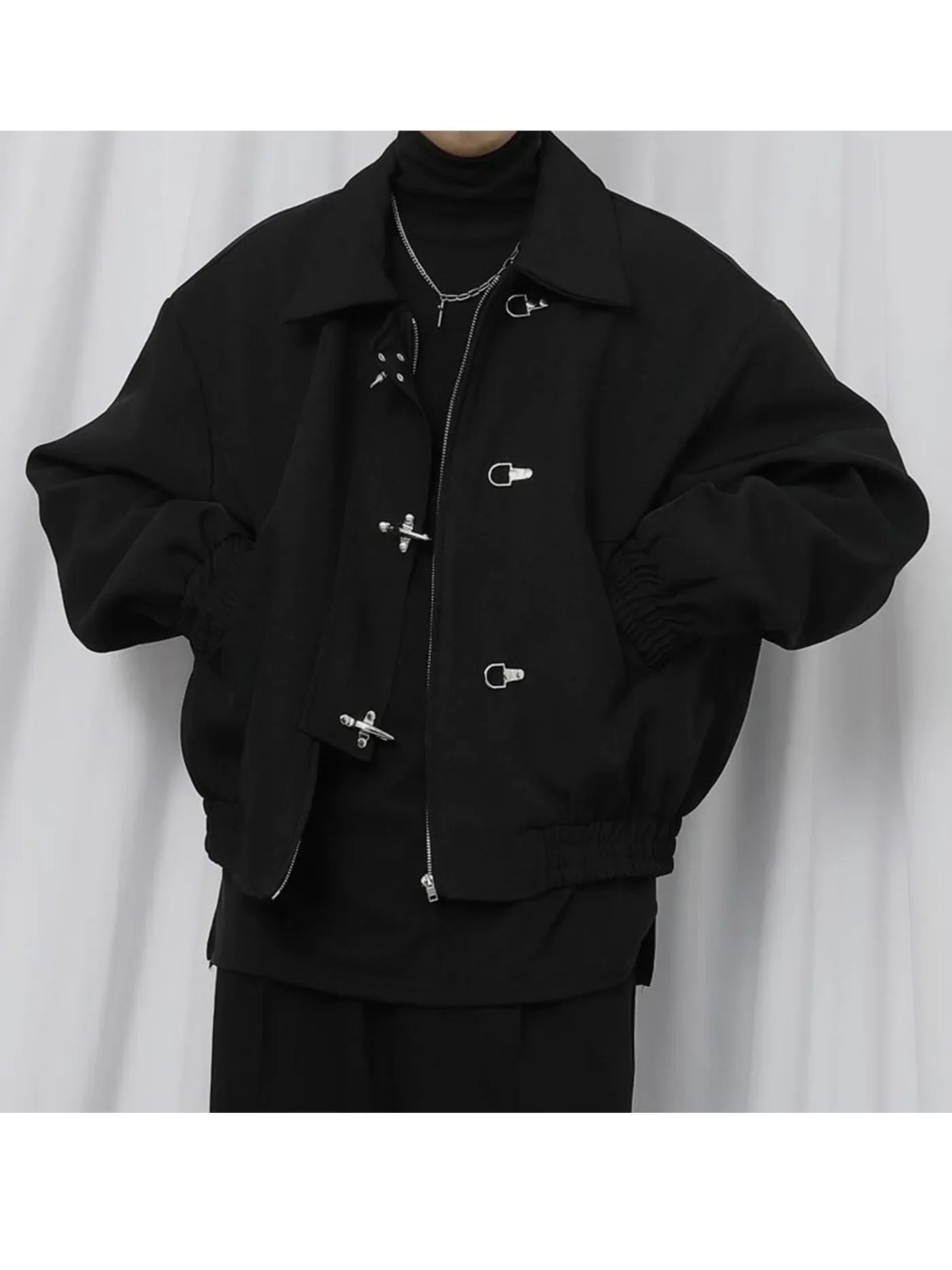 Black Korean Style Minimal Jacket